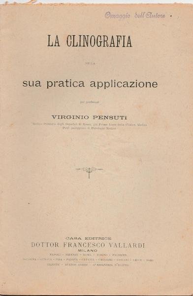 V. Pensuti Estratto La Clinografia Nella Sua Pratica Applicazione Vallardi …