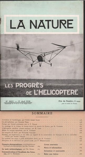 Invenzioni-La Nature-15 Aprile-Les Progres De L'helicoptere-1938-N.3023--L628