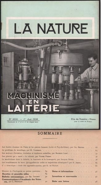 Invenzioni-La Nature-Agosto-Machinisme En Laiterie-1938-N.3030--L633