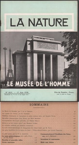 Invenzioni-La Nature-15 Agosto-Le Musee De L'homme-1938-N.3031--L634