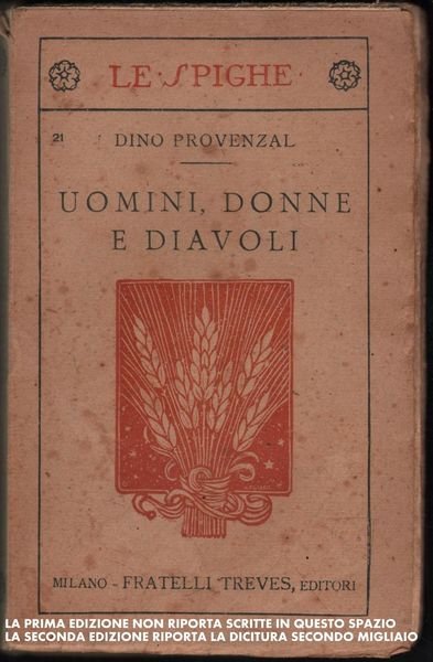 Dino Provenzal Uomini Donne e Diavoli Treves 1919 1∞ edizione