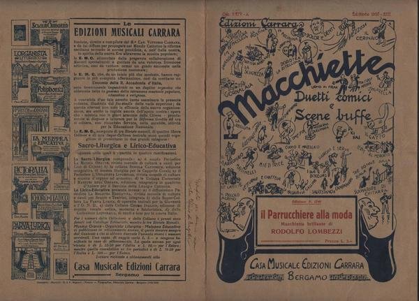 SPARTITI-MACCHIETTE DUETTI COMICI-IL PARRUCCHIERE ALLA MODA-LOMBEZZI-1935-L752