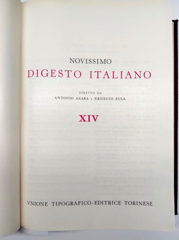 A. Azzara E. Eula Novissimo digesto italiano UTET 1957-1973 21 …