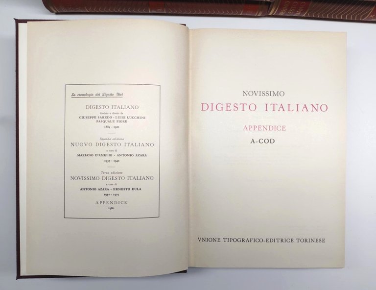 A. Azzara E. Eula Novissimo digesto italiano UTET 1957-1973 21 …