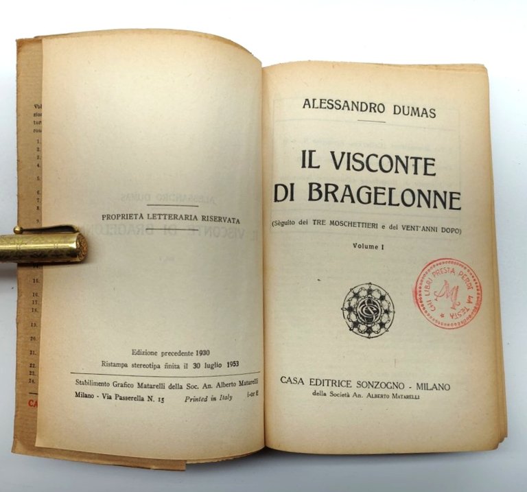A. Dumas Il visconte di Bargellone 4 volumi Sonzogno ristampa …