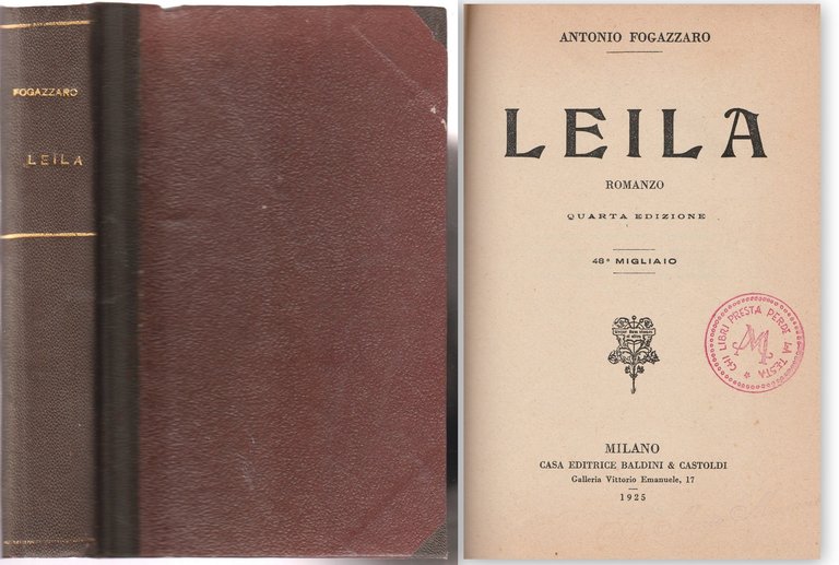 A. Fogazzaro Leila Ed. Baldini E Castoldi 1925 Iv° Ed. … | Immagine Gallery 2