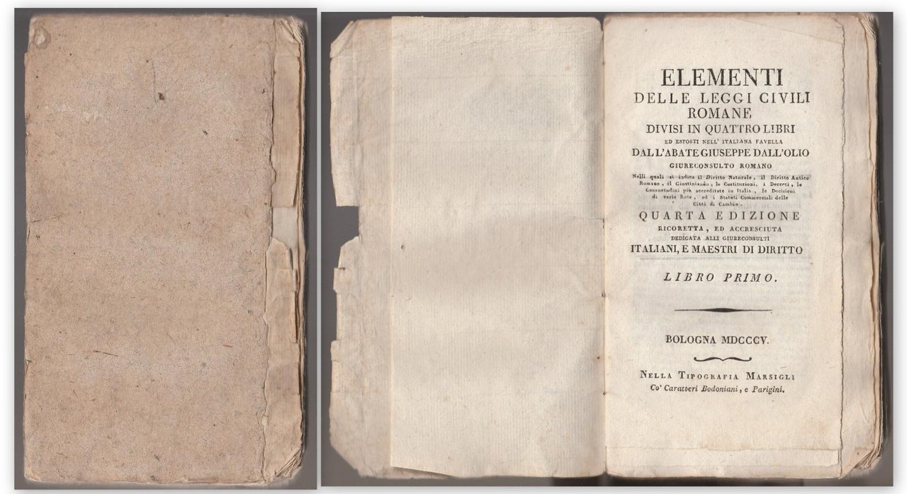 A. G. Dall'olio Elementi Delle Leggi Civili Romane Divisi In …