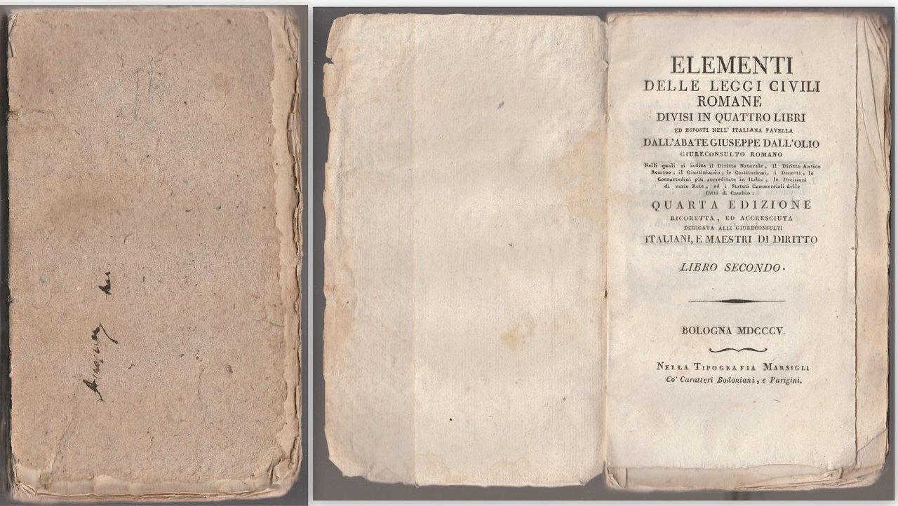 A. G. Dall'olio Elementi Delle Leggi Civili Romane Divisi In …