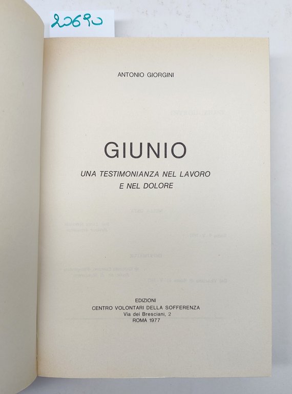 A. Giorgini Giunio una testimonianza nel lavoro e nel dolore …