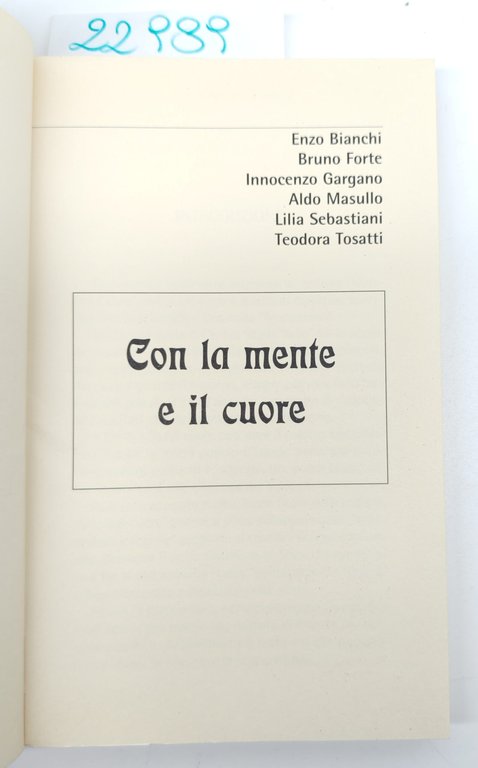 Aa. Vv. Con la mente e il cuore Mente&Cuore 1999 | Immagine Gallery 2