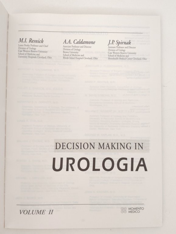Aa. Vv. Decision making in urologia Momento Medico 1993 2 … | Immagine Gallery 6