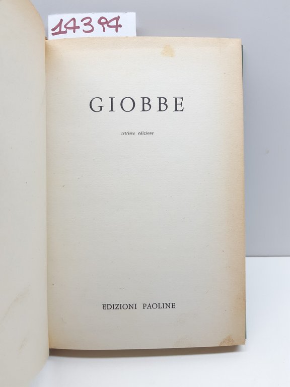 Aa. Vv. Giobbe 7° ed. Paoline 1963