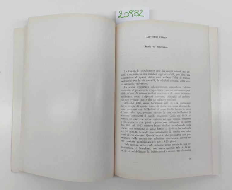 Aa.Vv. La terapia medica e litica della calcolosi urinaria 1965