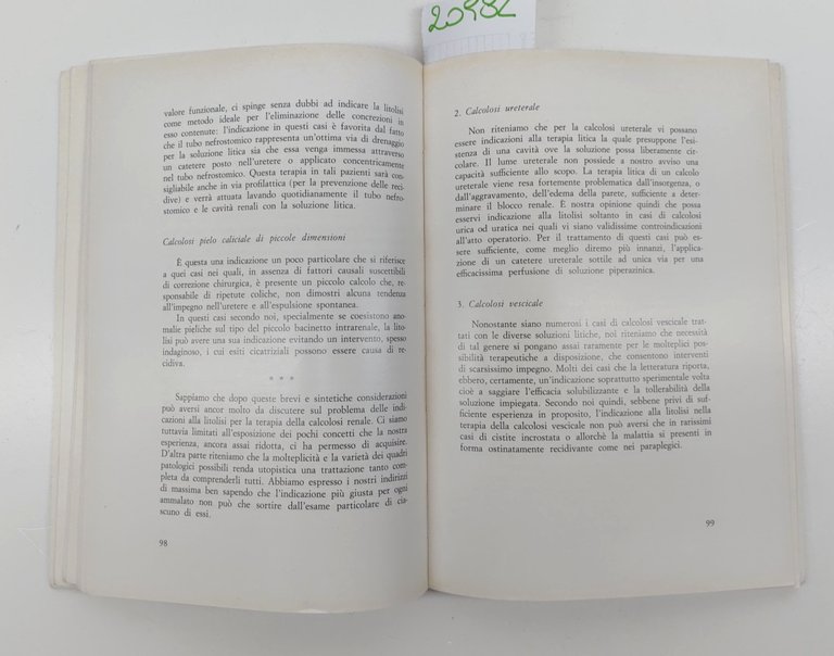 Aa.Vv. La terapia medica e litica della calcolosi urinaria 1965
