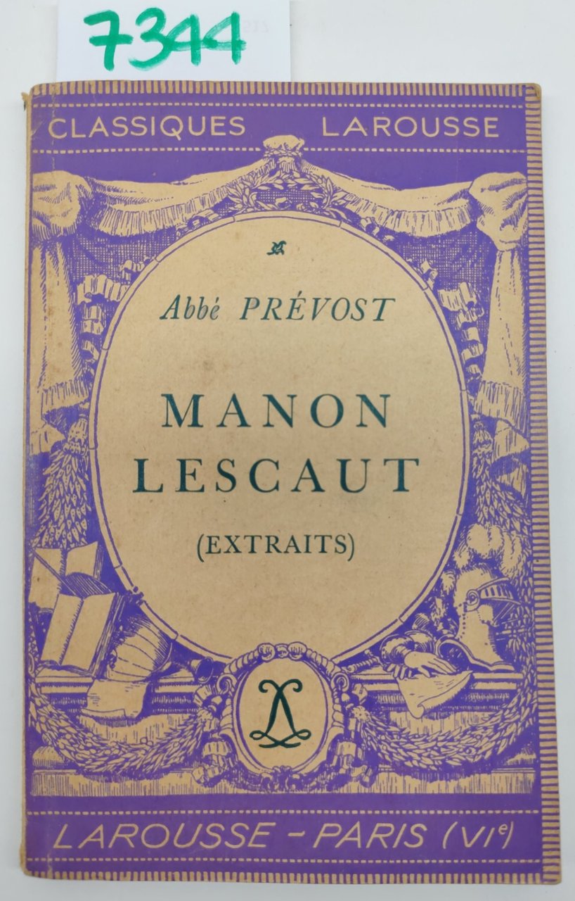 Abbè Prevost Manon Lescaut Larousse 1937