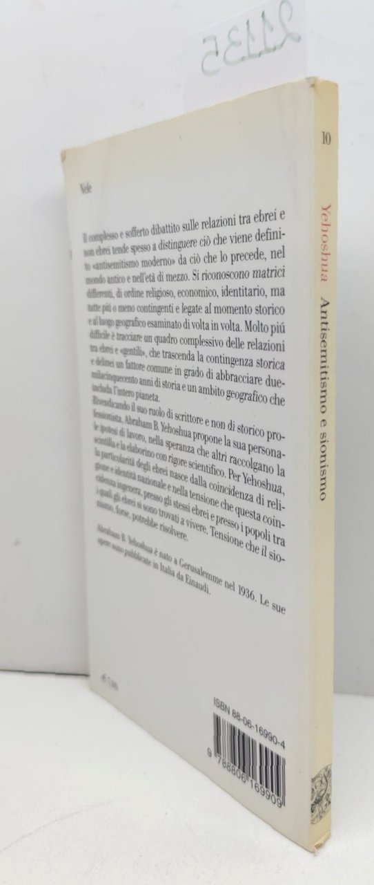 Abraham B. Yehoshua Antisemitismo e sionismo una discussione Einaudi 2007 …