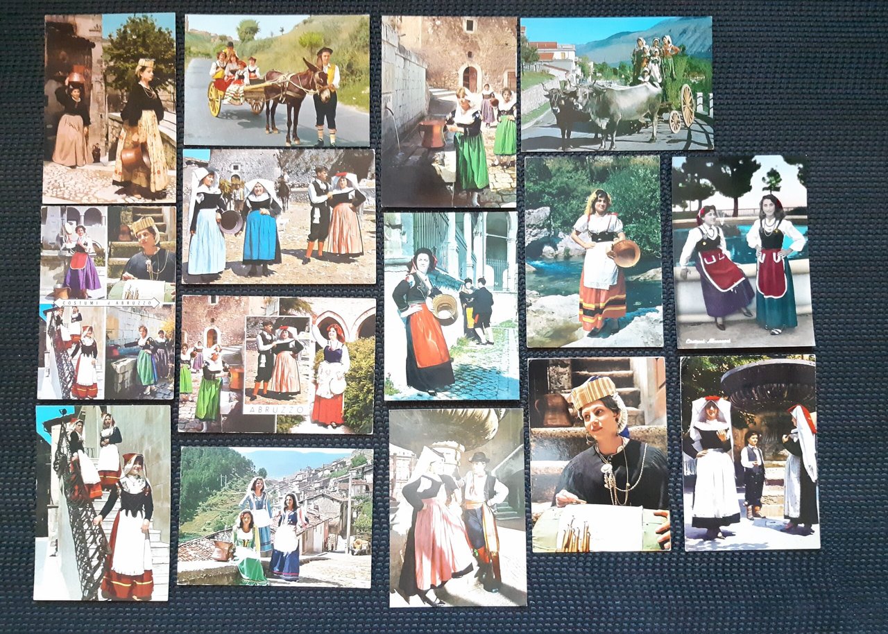 Abruzzo Lotto 15 cartoline costumi d'Abruzzo