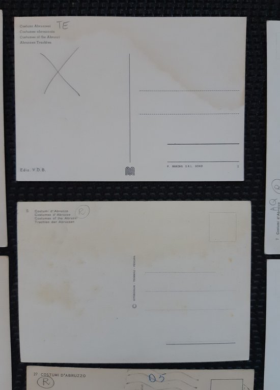 Abruzzo Lotto 15 cartoline costumi d'Abruzzo