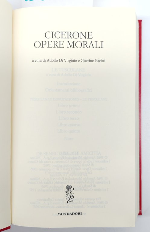 Adolfo di Virginio, Guarino Pacitti Cicerone Opere morali Mondadori 1° … | Immagine Gallery 3