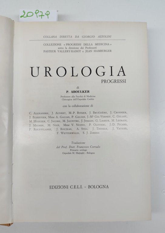 Adoulker Urologia progressi volume unico C.E.L.I. 1972