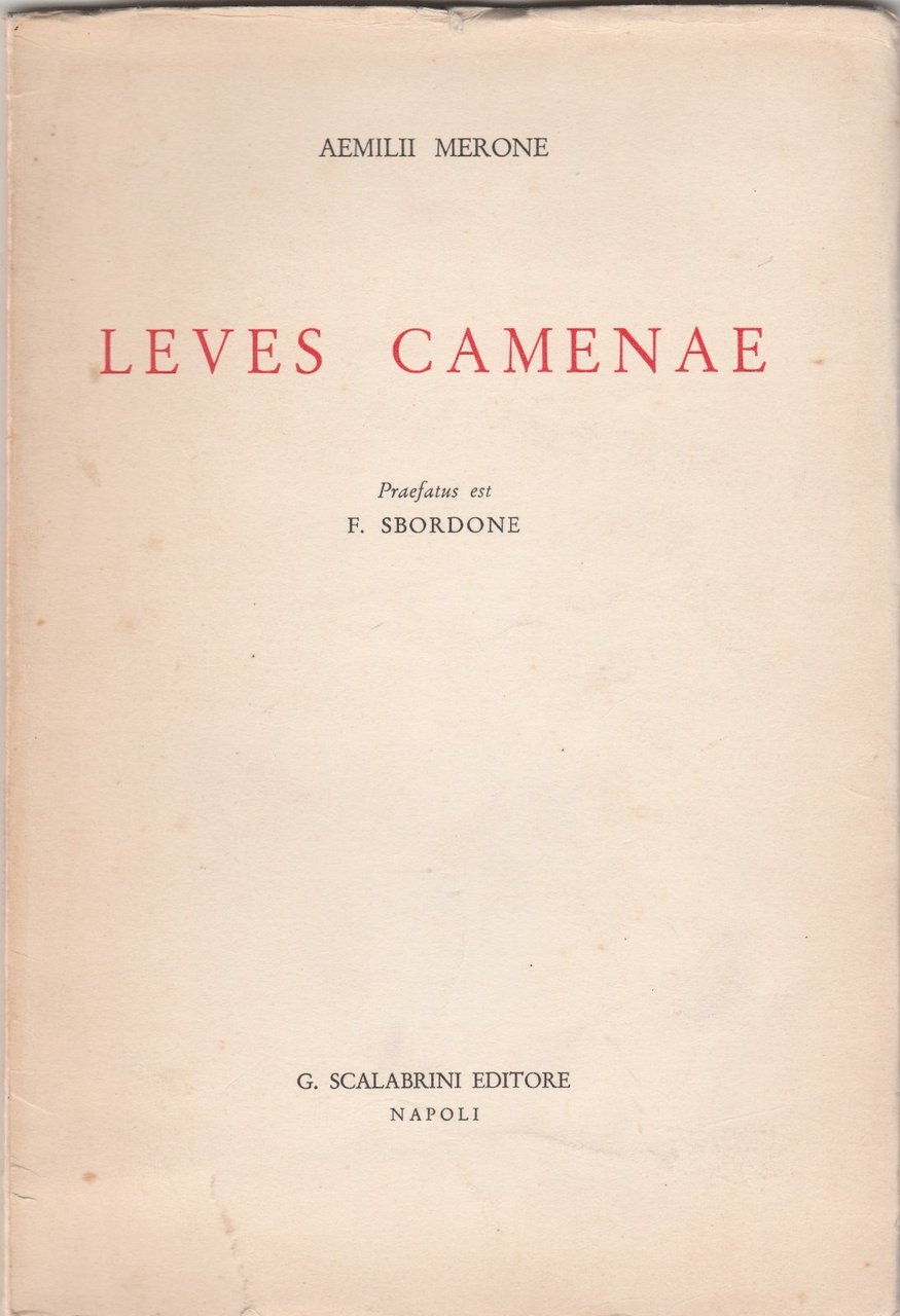 Aemilii Merone Leves Camenae Scalabrini 1964 Autografato
