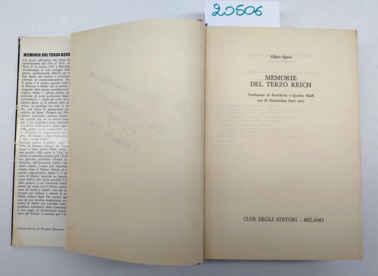 Albert Speer Memorie del terzo Reich Club degli editori 1976