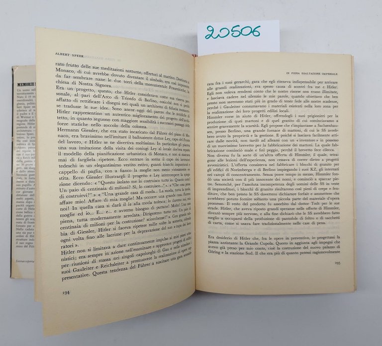Albert Speer Memorie del terzo Reich Club degli editori 1976