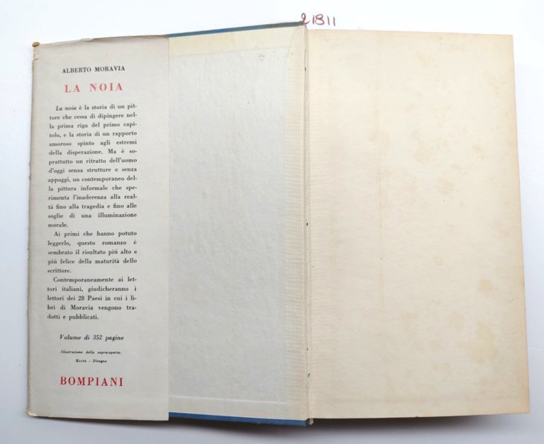 Alberto Moravia La noia Bompiani 10 novembre 1960 1° edizione