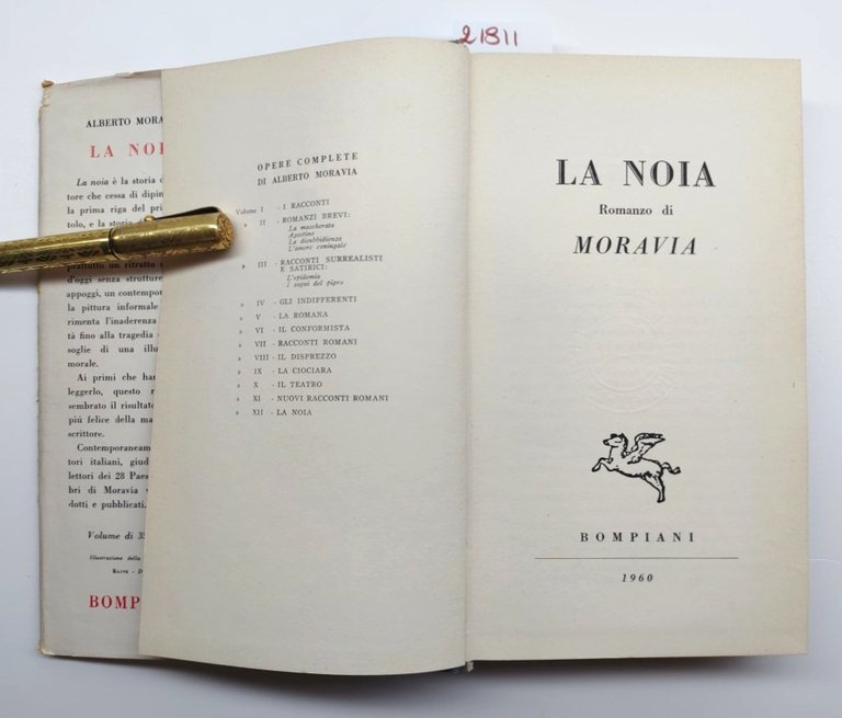 Alberto Moravia La noia Bompiani 10 novembre 1960 1° edizione