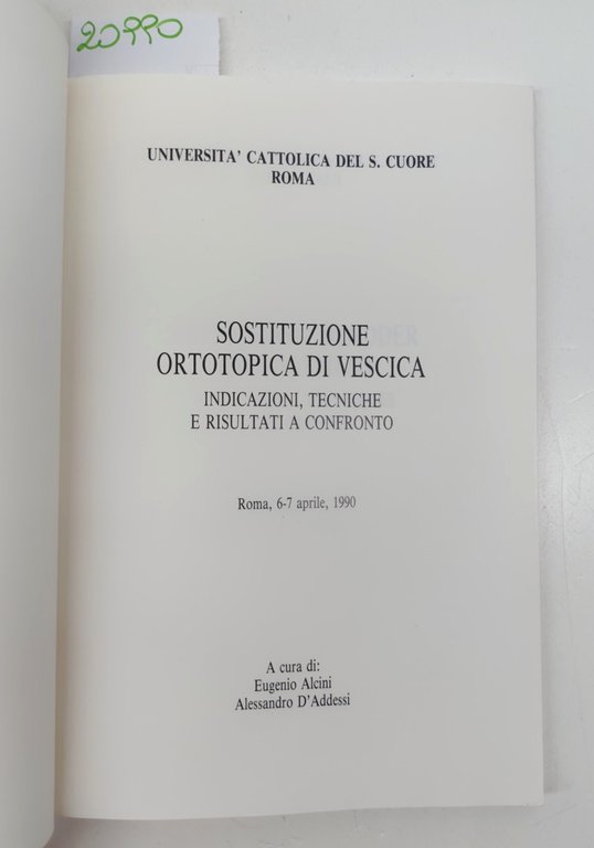 Alcini D'Addessi Sostituzione ortotopica di vescica 1990