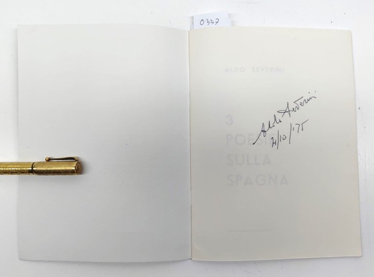 Aldo Severini 3 Poesie Sulla Spagna Autografato 1975 Tip. Artigiana … | Immagine Gallery 2