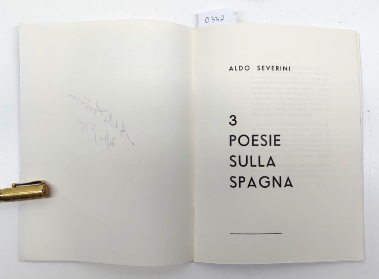 Aldo Severini 3 Poesie Sulla Spagna Autografato 1975 Tip. Artigiana … | Immagine Gallery 3