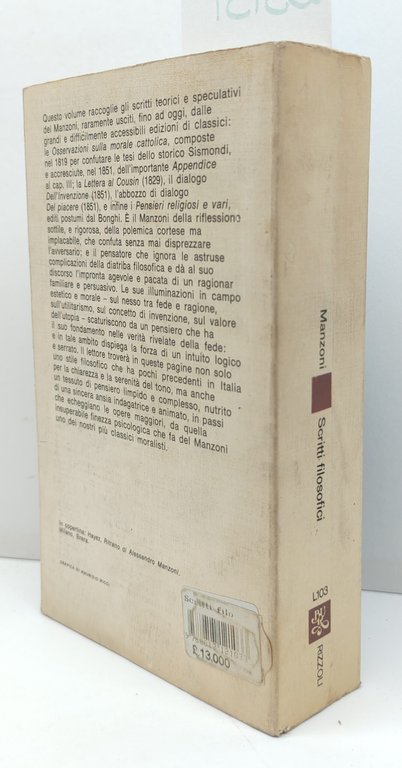 Alessandro Manzoni Scritti filosofici BUR Rizzoli 1° edizione 1976 | Immagine Gallery 2