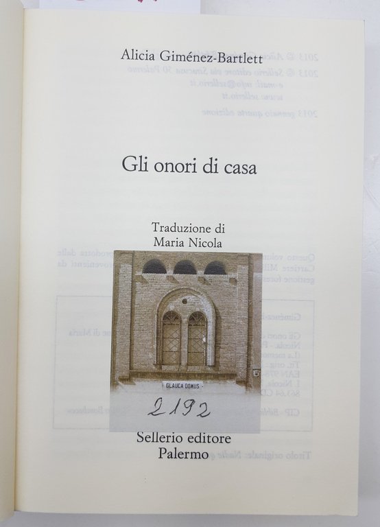Alicia Gimenez Bartlett Gli onori di casa Sellerio 4° edizione …
