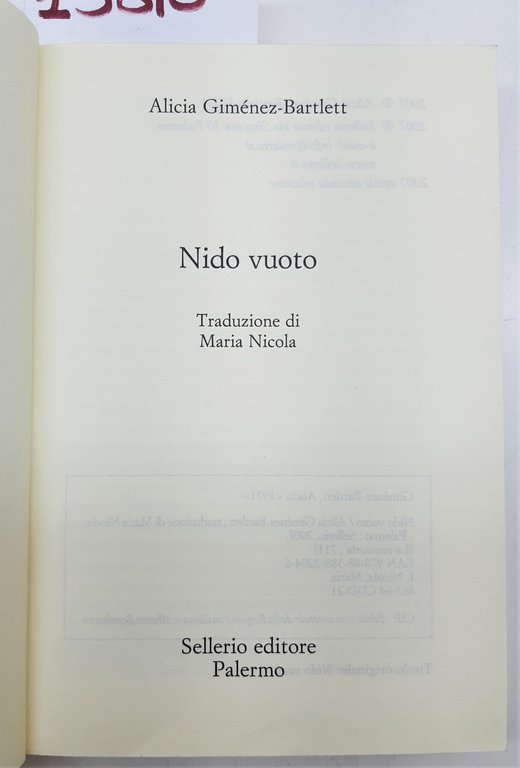 Alicia Gimenez Bartlett Nido vuoto Sellerio 2° edizione 2007