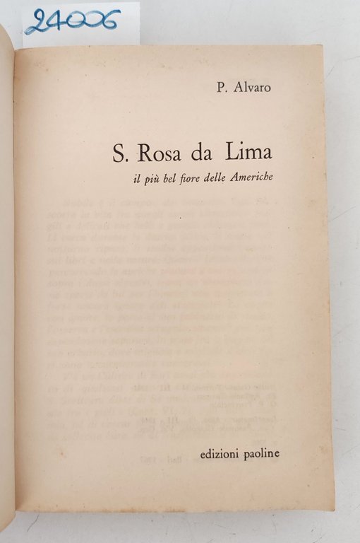 Alvaro Rulla S Rosa da Lima Paoline 4 edizione 1967. | Immagine Gallery 3