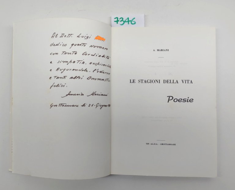 Americo Mariani Le stagioni della vita Tip. A.L.D.A. 1971