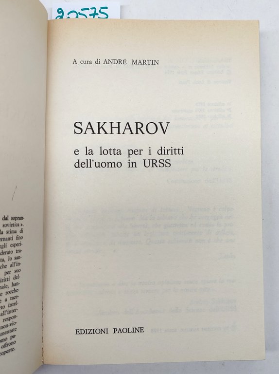 Andrè Martin Saccarov e la lotta per i diritti dell'uomo …