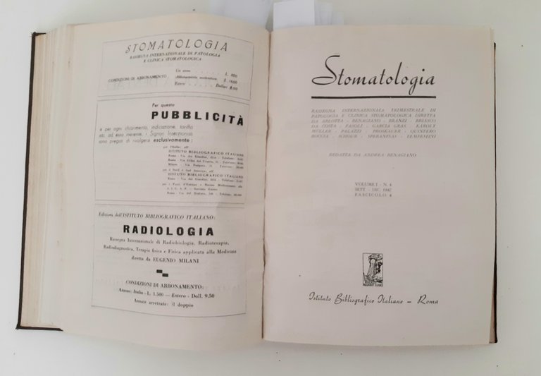 Andrea Benegiano Stomatologia Rassegna Internazionale 1946-47-48