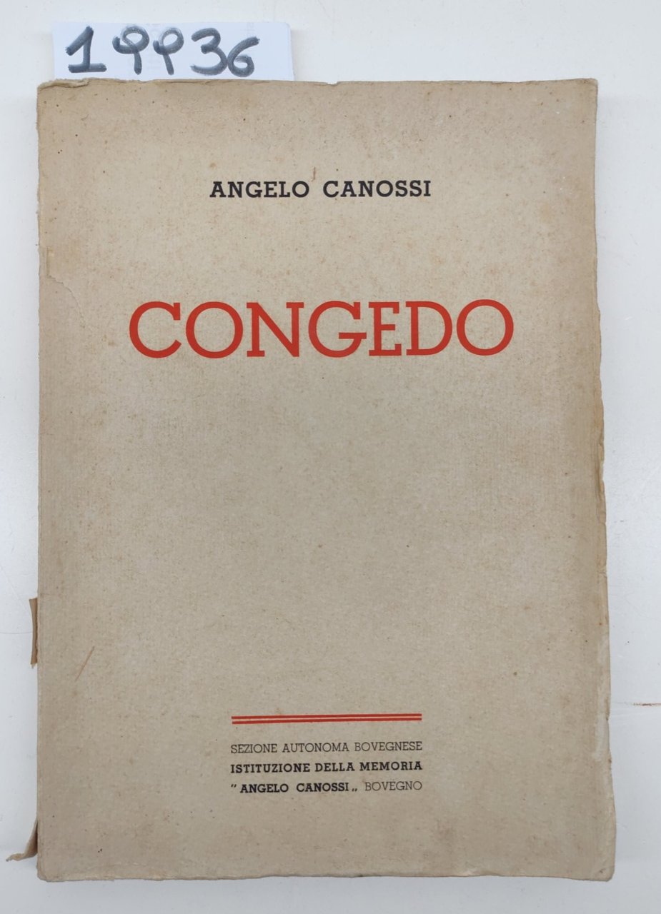 Angelo Canossi Congedo Gatti ed. 1944 | Immagine principale