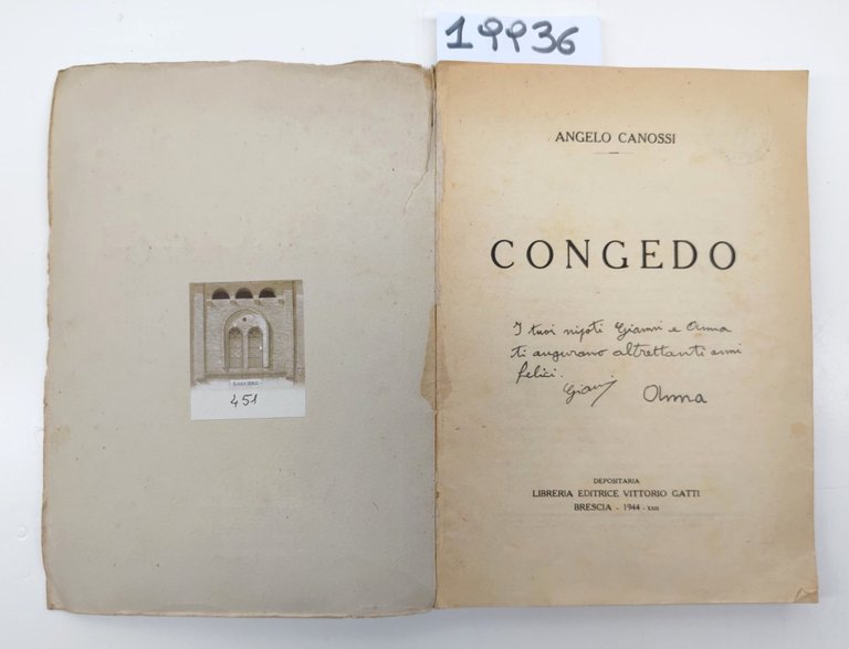 Angelo Canossi Congedo Gatti ed. 1944 | Immagine Gallery 4