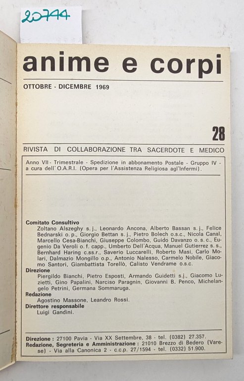 Anime e corpi rivista di collaborazione tra sacerdote e medico …