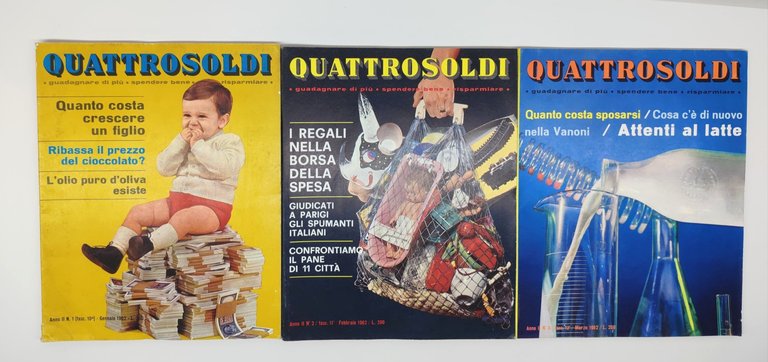 Annata completa 1962 Quattrosoldi numero 12 riviste Domus