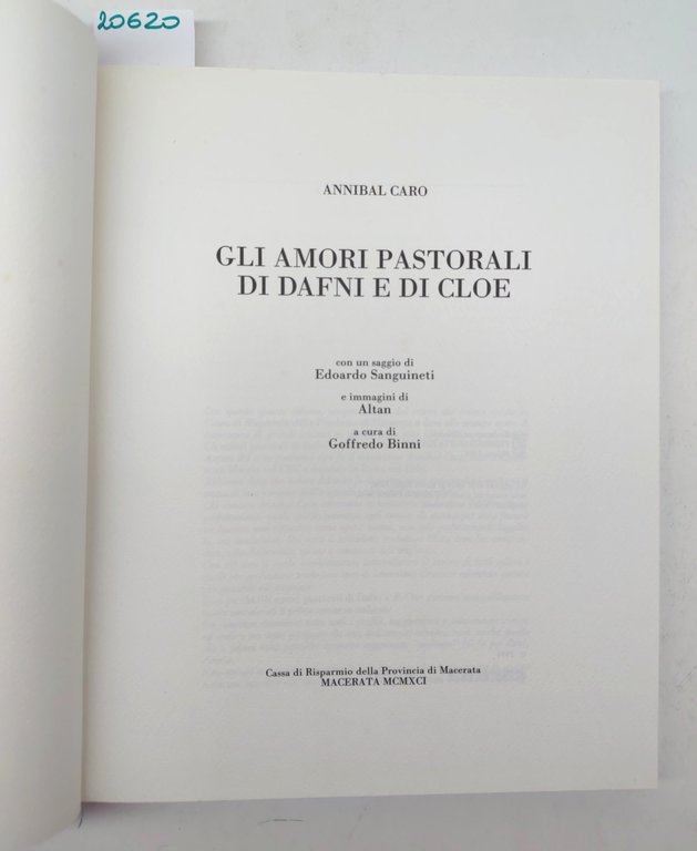 Annibal Caro Gli amori pastorali di Dafni e di Cloe …