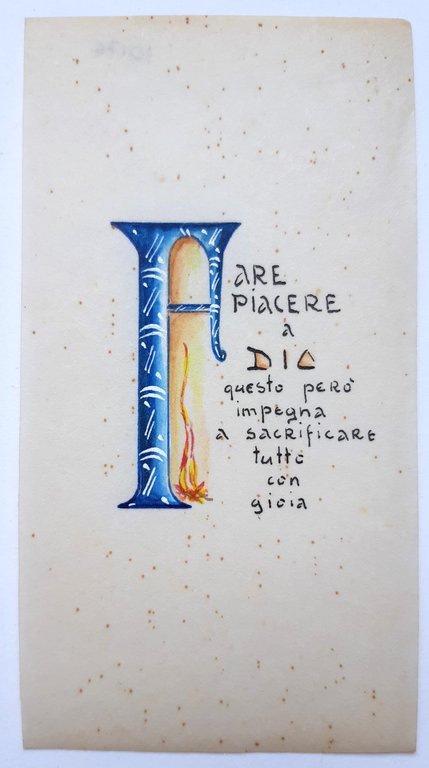 Antico biglietto preghiera manufatto 1930 c.a.