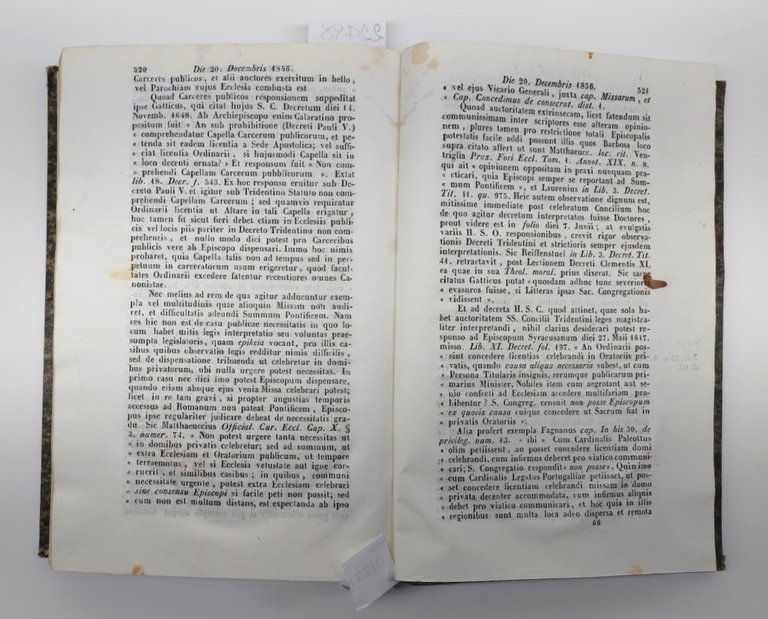 Antico Libro Vaticano 1856 - Thesaurus Resolutionum S. Congregazione Concilio …