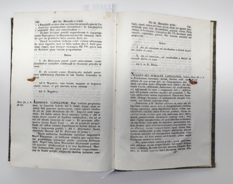 Antico Libro Vaticano 1856 - Thesaurus Resolutionum S. Congregazione Concilio …