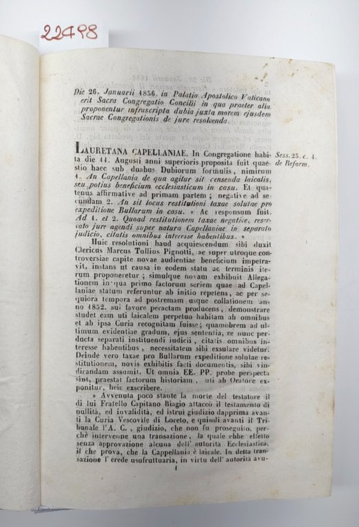 Antico Libro Vaticano 1856 - Thesaurus Resolutionum S. Congregazione Concilio …