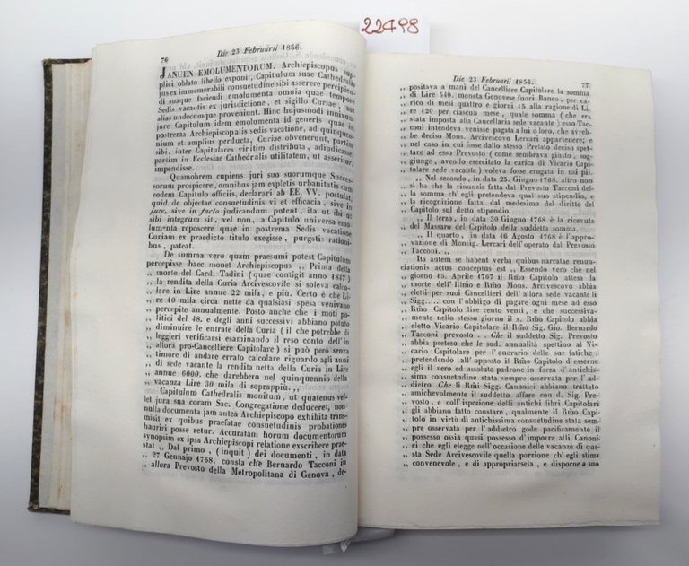 Antico Libro Vaticano 1856 - Thesaurus Resolutionum S. Congregazione Concilio …