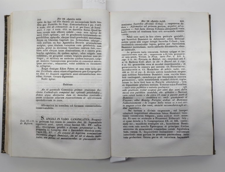 Antico Libro Vaticano 1856 - Thesaurus Resolutionum S. Congregazione Concilio …